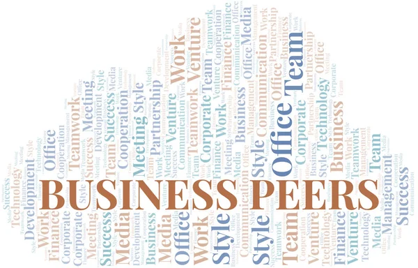 Business Peers Word Cloud. Collage nur mit Text. — Stockvektor