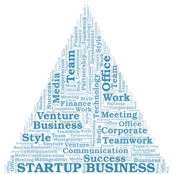 Startup chmura słowo biznesowe. Collage wykonany tylko z tekstem. — Wektor stockowy