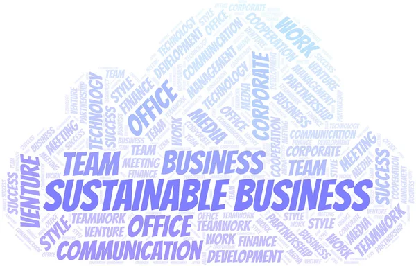 Nachhaltiges Business Word Cloud. Collage nur mit Text. — Stockvektor