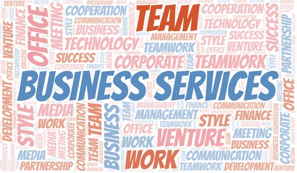 Business Services Word Cloud. Collage nur mit Text. — Stockvektor