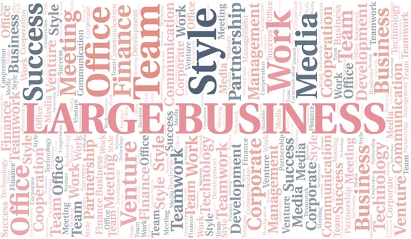Large Business word cloud. Collage made with text only. — Stock Vector