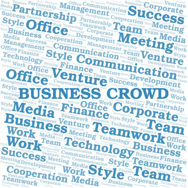 Business Crowd Word Cloud. Collage nur mit Text. — Stockvektor