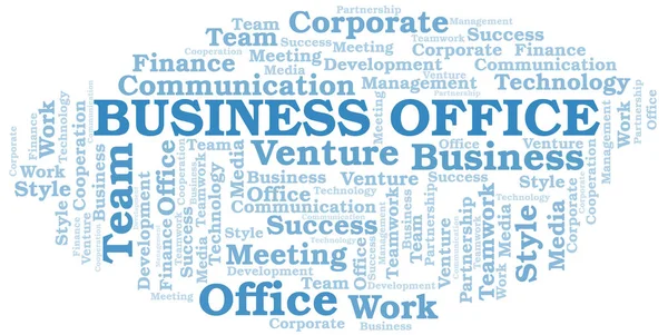 Business Office word cloud. Collage made with text only. — Stock Vector