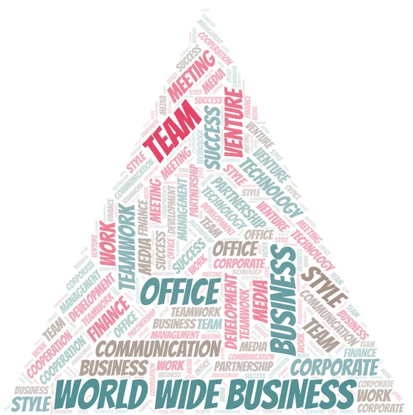 Weltweite Business Word Cloud. Collage nur mit Text. — Stockvektor