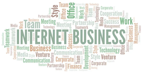 Internet Business Word Cloud. Collage nur mit Text. — Stockvektor