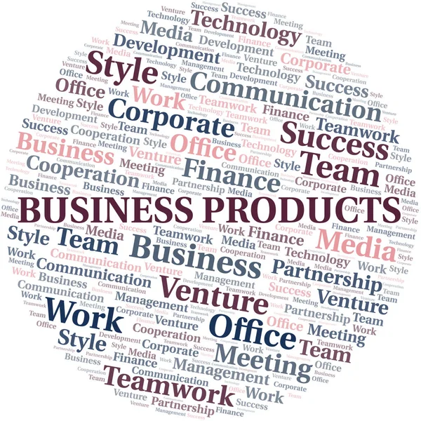 Business Products word cloud. Collage made with text only. — Stock Vector