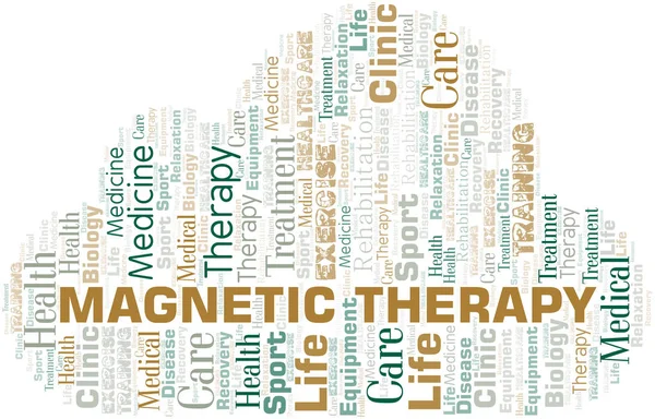 Magnetic Therapy word cloud. Wordcloud made with text only. — Stock Vector