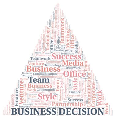 İş Kararı kelime bulut. Yalnızca metinle yapılan kolaj.