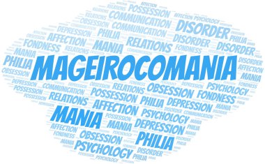 Mageirocomania kelime bulut. Yalnızca metinle yapılan mani türü.