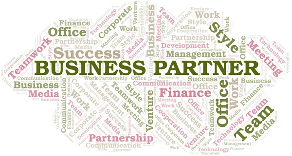 Business Partner Word Cloud. Collage gemaakt met alleen tekst. — Stockvector