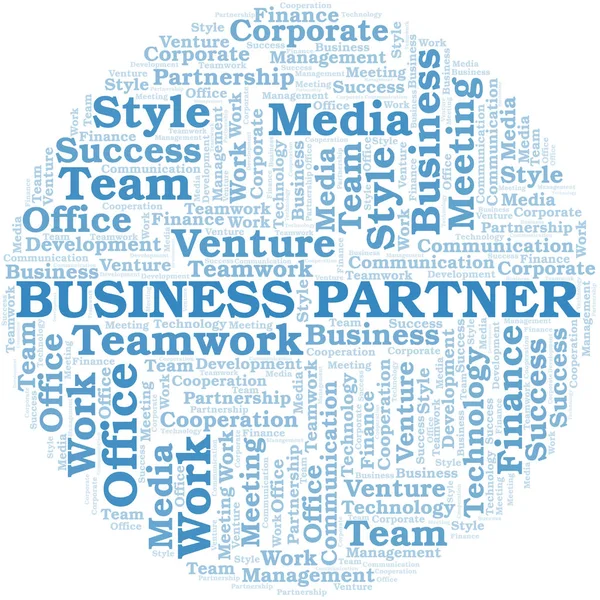 Business Partner parola cloud. Collage realizzato solo con testo . — Vettoriale Stock
