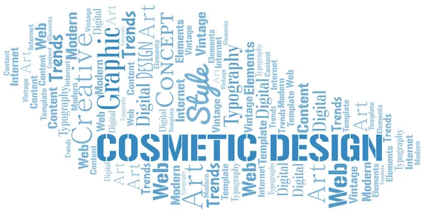 Cosmetisch ontwerp Word Cloud. Wordcloud gemaakt met alleen tekst. — Stockvector