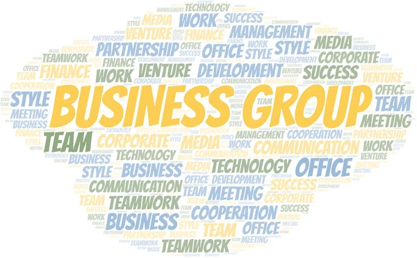 Grupo de negocios nube de palabras. Collage hecho solo con texto . — Vector de stock