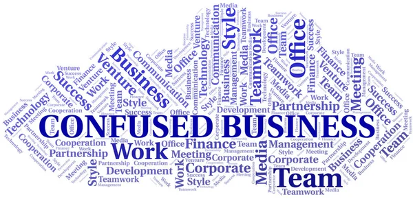 Verward Business Word Cloud. Collage gemaakt met alleen tekst. — Stockvector