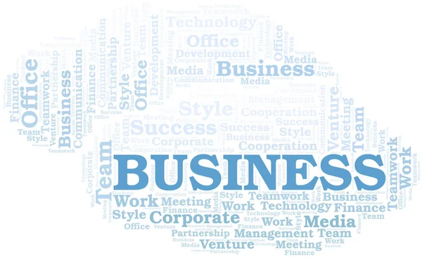 Business word cloud. Collage realizzato solo con testo . — Vettoriale Stock