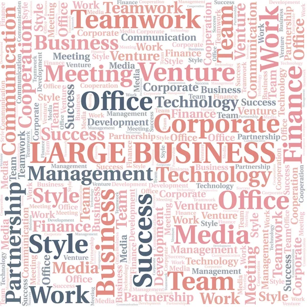 Large Business word cloud. Collage made with text only. — Stock Vector