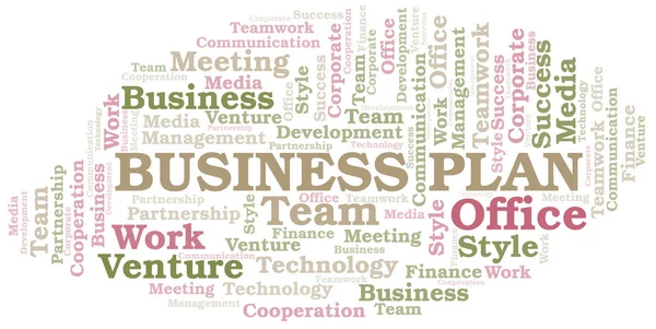 Business Plan word cloud. Collage made with text only. — Stock Vector