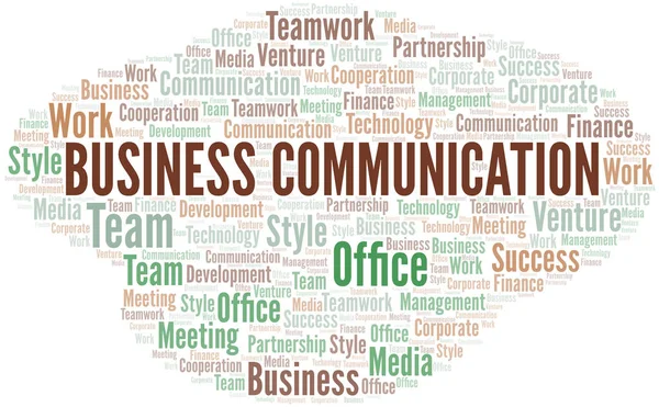 Business Communication cloud mot. Collage réalisé uniquement avec du texte . — Image vectorielle