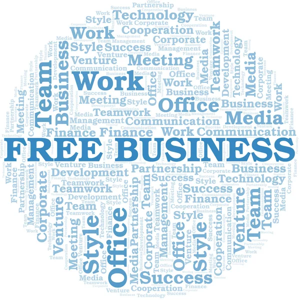 Free Business word cloud. Collage made with text only. — Stock Vector