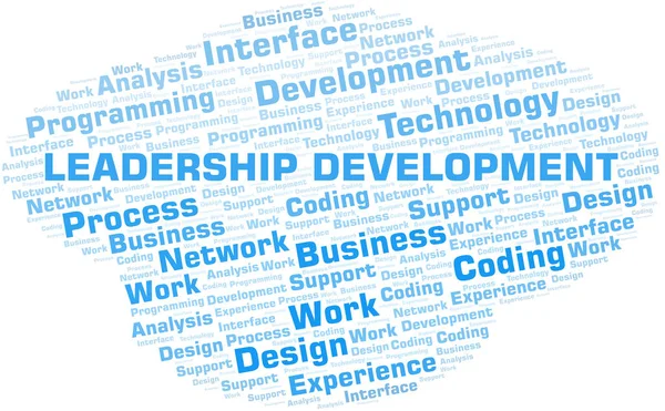 Leadership Development word cloud. Wordcloud made with text only. — Stock Vector