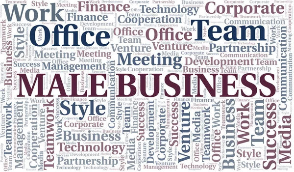 Männliche Business Word Cloud. Collage nur mit Text. — Stockvektor