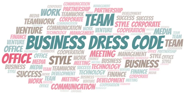 Business Dresscode Wort Wolke. Collage nur mit Text. — Stockvektor