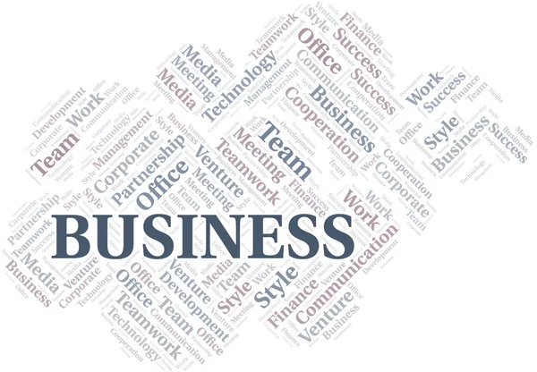 Business word cloud. Collage realizzato solo con testo . — Vettoriale Stock