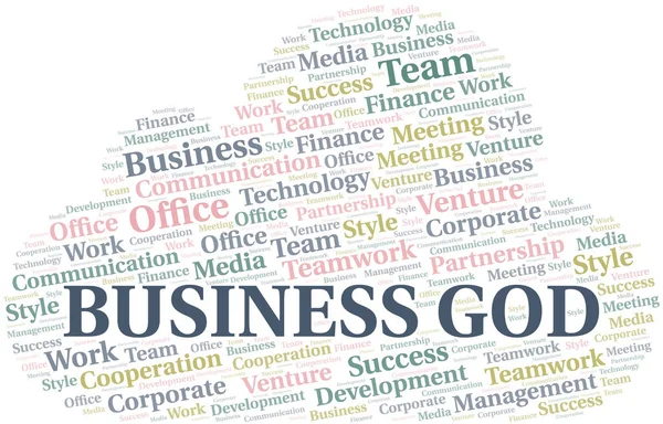 Business God word cloud. Collage made with text only. — Stock Vector