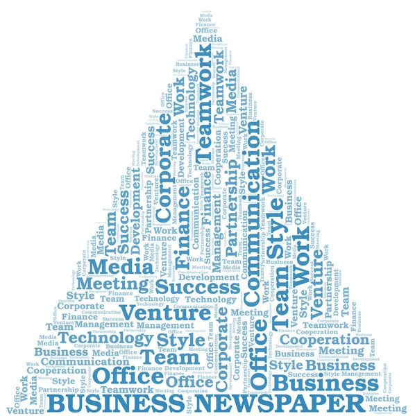 Business Newspaper word cloud. Collage realizzato solo con testo . — Vettoriale Stock