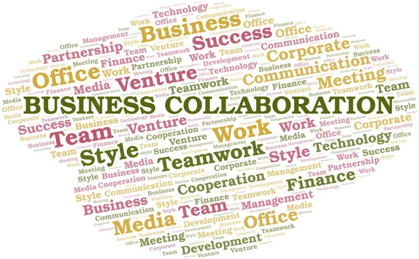 Business Collaboration nuvem de palavras. Colagem feita apenas com texto . —  Vetores de Stock