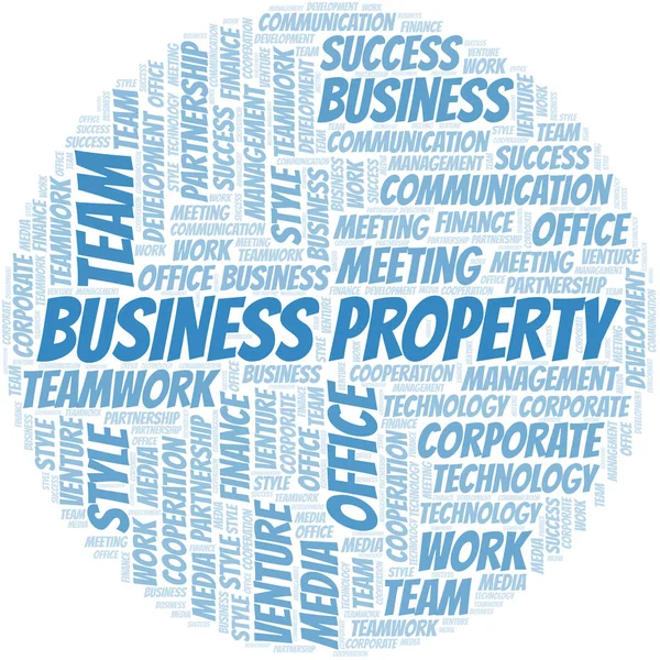 Business Property word cloud. Collage made with text only. — Stock Vector