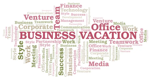 Business Vacation word cloud. Collage made with text only. — Stock Vector
