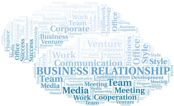 Business Relationship nuvem de palavras. Colagem feita apenas com texto . — Vetor de Stock