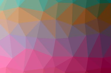 Soyut yeşil, pembe yatay düşük Poli arka plan resmi. Güzel çokgen tasarım deseni. 