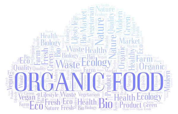 Alimentos orgânicos nuvem palavra . — Fotografia de Stock