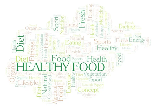 Nube de palabras de comida saludable . — Foto de Stock
