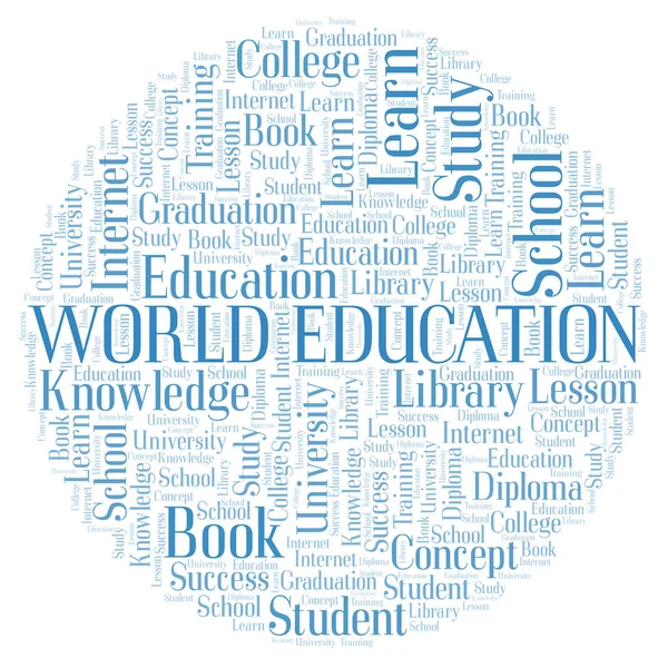 Mundo Educação nuvem de palavras . — Fotografia de Stock
