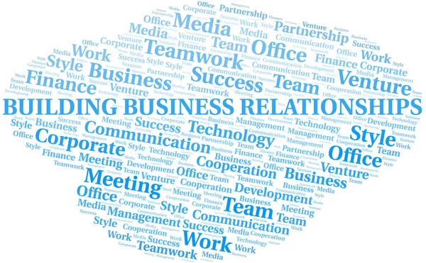 Building Business Relationships word cloud. Collage réalisé uniquement avec du texte . — Image vectorielle