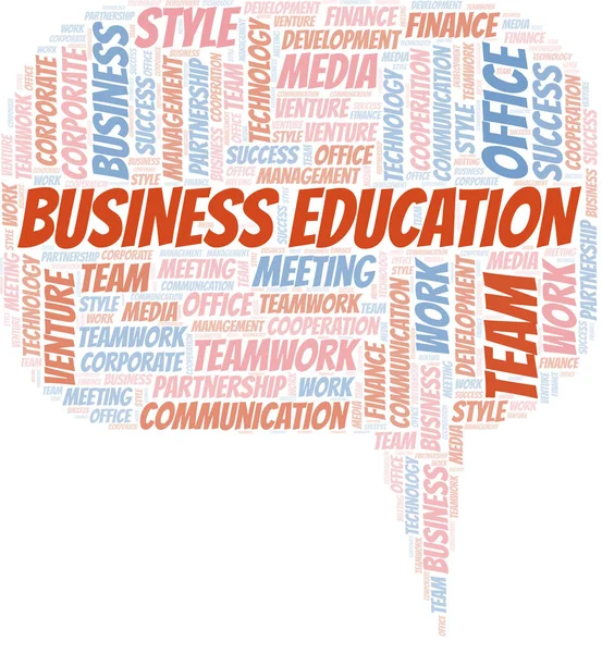 Business Education Word Cloud. Collage gjort med endast text. — Stock vektor