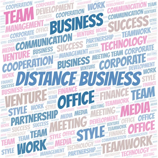 Distance Business word cloud. Collage made with text only. — Stock Vector