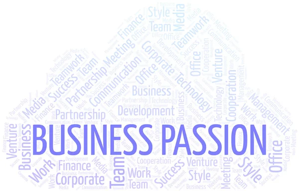 Business Passion word cloud. Collage made with text only. — Stock Vector
