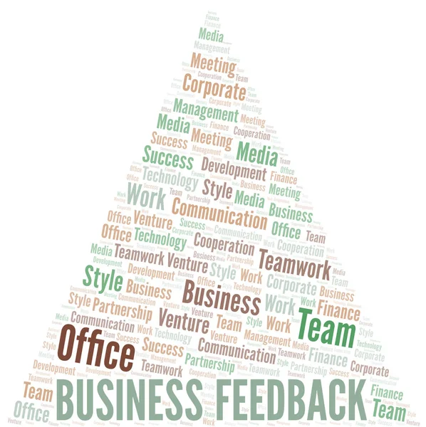 Business Feedback nuvem de palavras. Colagem feita apenas com texto . —  Vetores de Stock