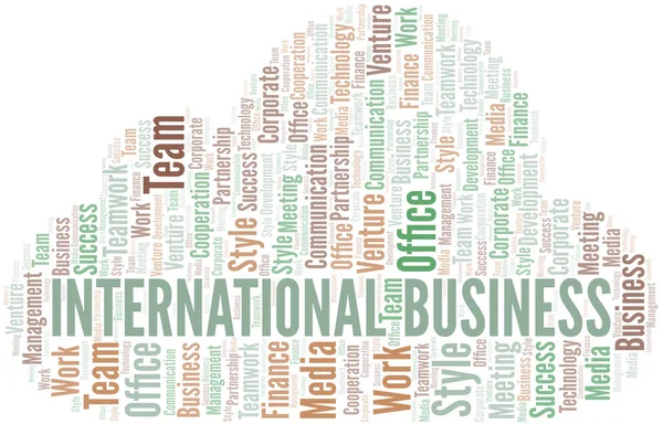 Internationale Business-Word-Cloud. Collage nur mit Text. — Stockvektor