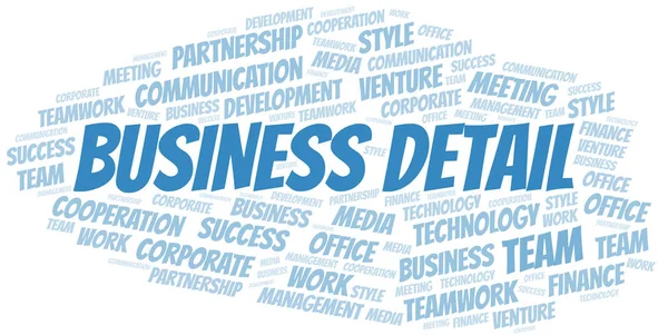 Business Detail Word Cloud. Collage nur mit Text. — Stockvektor