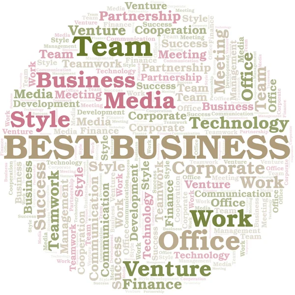 Best Business word cloud. Collage made with text only. — Stock Vector