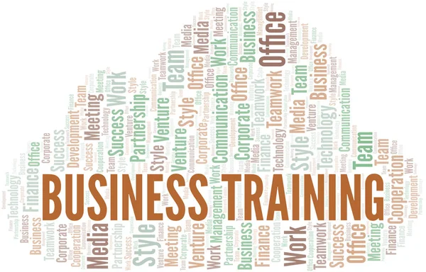 Business Training word cloud. Collage made with text only. — Stock Vector