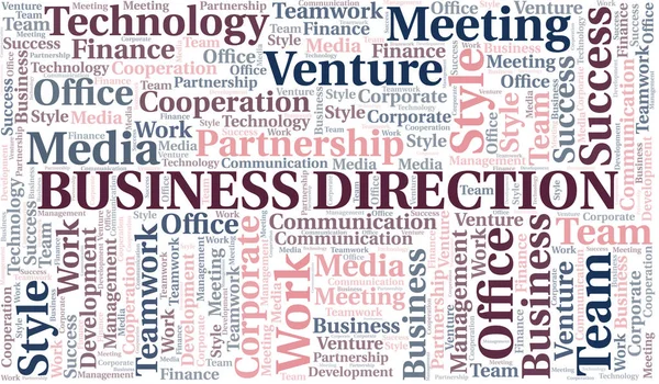 Business Direction word cloud. Collage made with text only. — Stock Vector