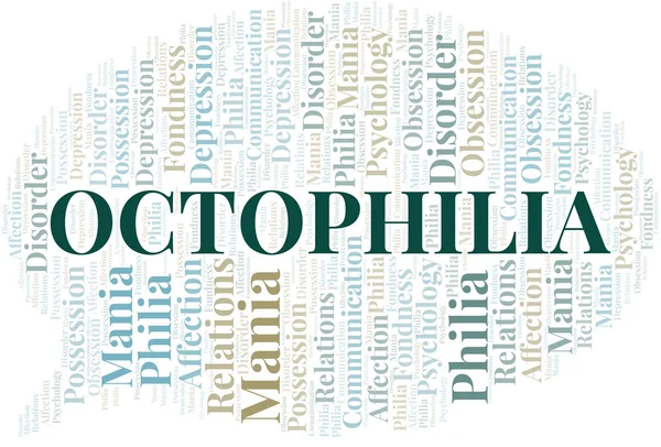 Octophilia nuvem de palavras. Tipo de Philia . — Vetor de Stock