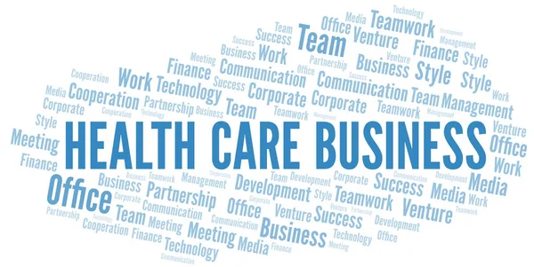 Health Care Business Word Cloud. Collage gemaakt met alleen tekst. — Stockvector