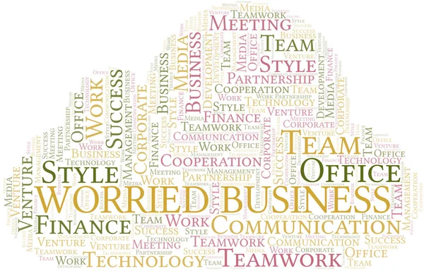 Bezorgd over Business Word Cloud. Collage gemaakt met alleen tekst. — Stockvector